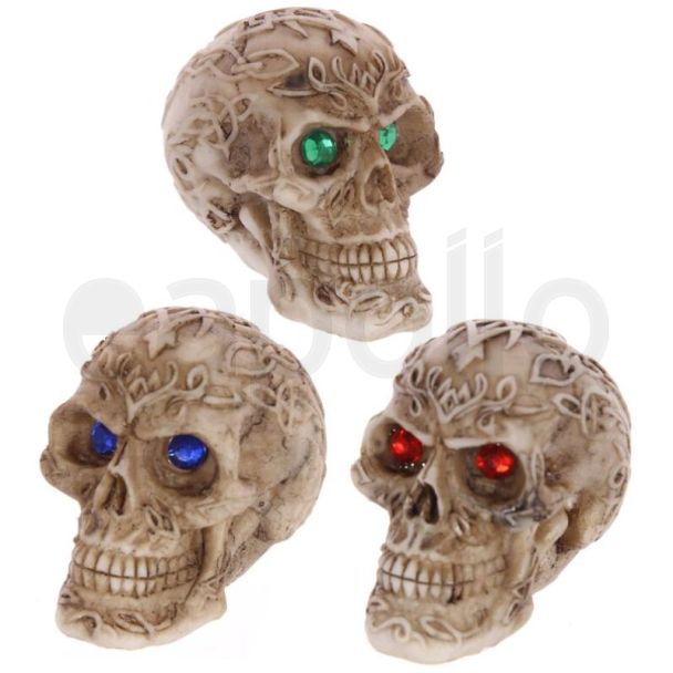 Mini Celtic Skulls with Gem Eyes Figurine - 5cm