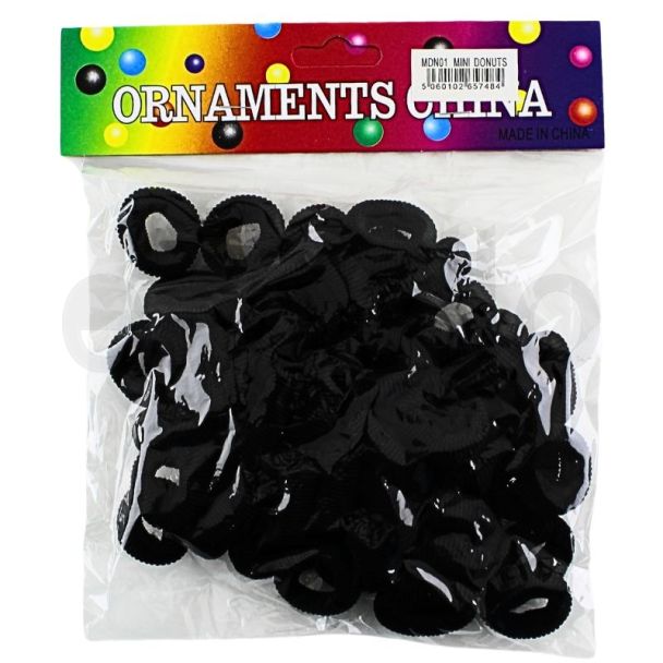 50pcs Black Jersey Hair Elastics Ponios - 2cm