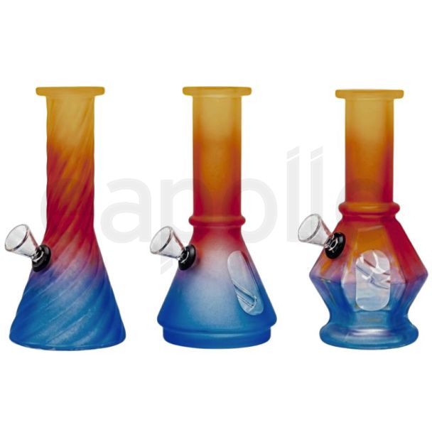Mini Glass Water Pipe With Tri-Colour – Assorted (6inch) 