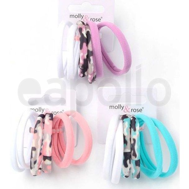 Molly & Rose Jersey Elastics (6 Elastics Pack) - Dark Asst 