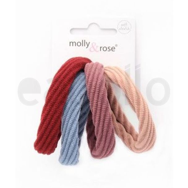 Wholesale Molly & Rose Textured Autumn Mix Elastics (Pack of 4) - Asst 