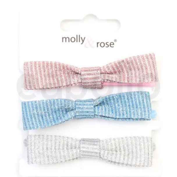 Molly & Rose Glitter Bow Elastics - Assorted Colours (4.5cm)