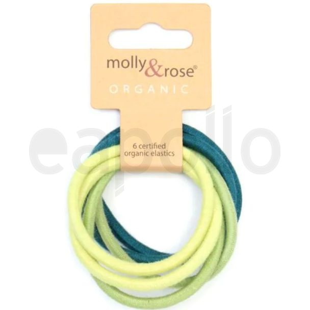 Molly & Rose Organic Cotton Elastics - Green Assortment (4.5cm)