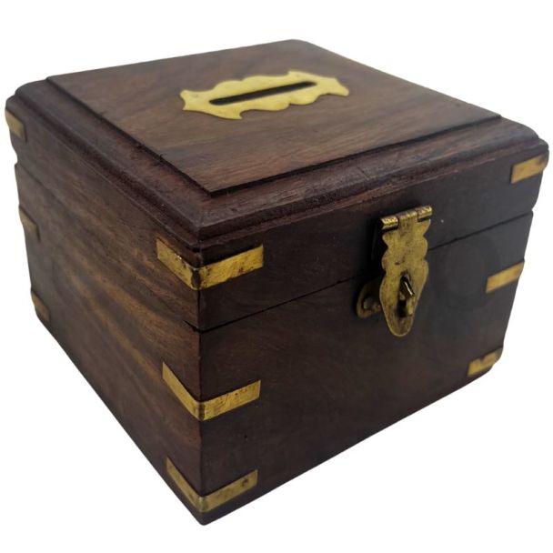 Money Box Design Square Brass Corners