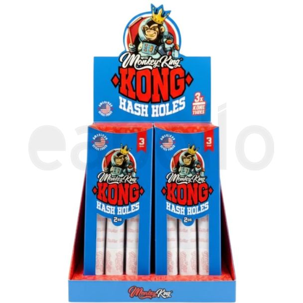 Monkey King- King Size Glass Filter Tubes: Hash Holes - Blue (3 Tubesx10 Pack)