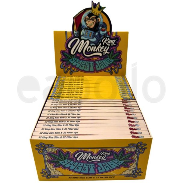 Monkey King - King Size Slim Rolling Papers + Tips : Sweet Jane