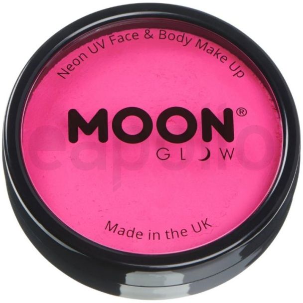 Moon Glow Neon UV Pro Face & Body Paint Cake Pot - Neon Pink 
