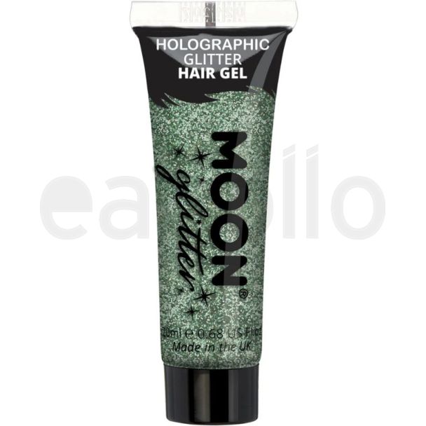 Moon Holographic Glitter Hair Gel - Green