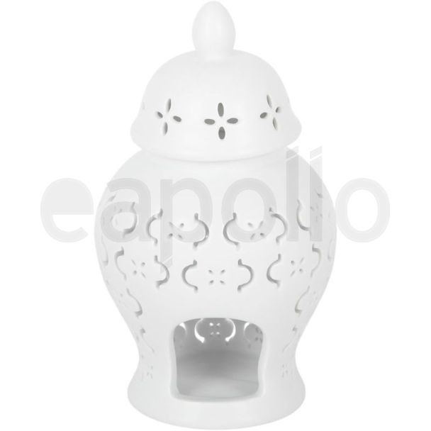 Moroccan Lantern Cut-Out Ceramic Oil Burner & Wax Warmer - 23.5cm