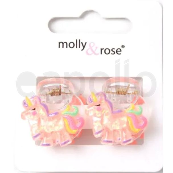 2pcs Unicorn, Butterfly and Mermaid Mini Hair Clamps - Assorted - 2cm 
