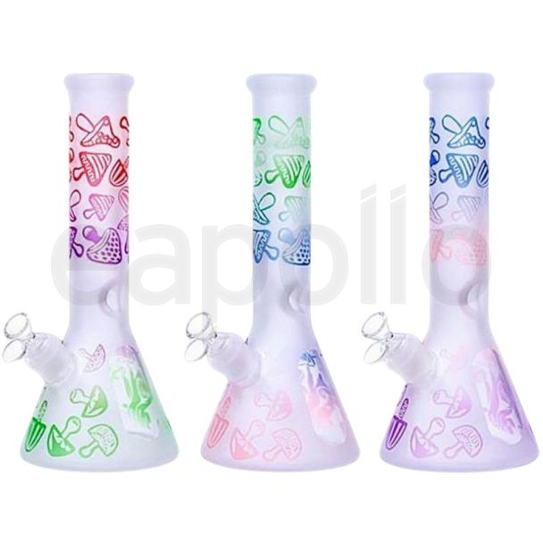 Mushroom Design Glass Waterpipe - Assorted (12.5inch)
