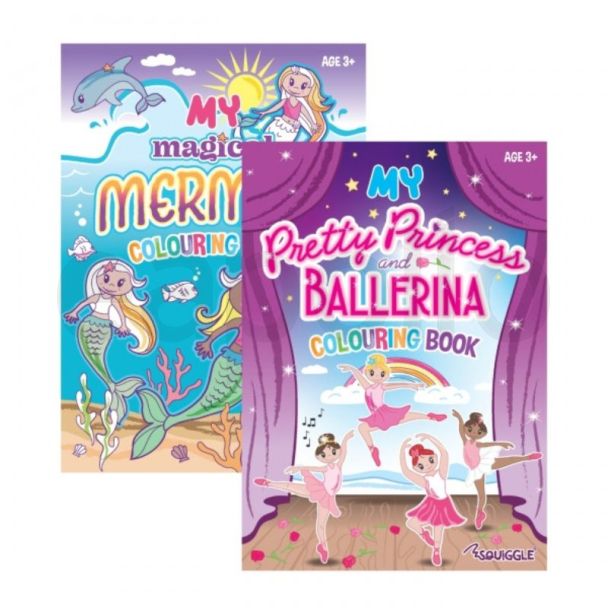 My Princess, Ballerina & Mermaid Colouring Book - 40 Pages - Assorted 