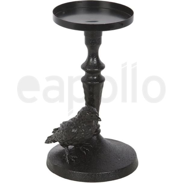 Mystic Raven Resin Pillar Candle Holder – 16.5cm