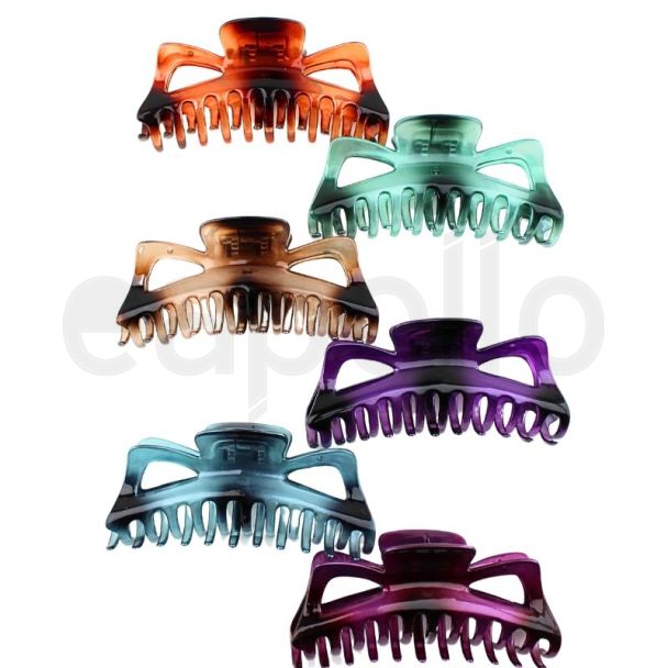 Natural Dual Tone Effect Clamp - Assorted Dark Colours (14cm)