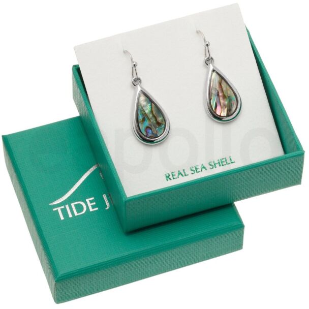 Natural Paua Shell Teardrop Hook Earrings