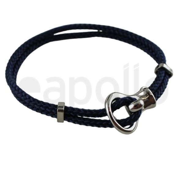 Tribal Men's Two Strand, Plaited Bracelet - Navy (Comes With Jute Bag)