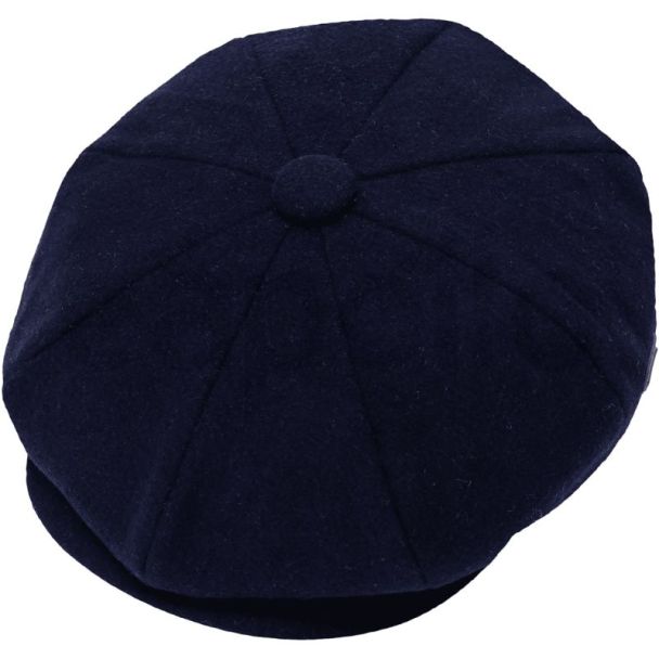 Navy Plain Baker Style Flat Cap – Large
