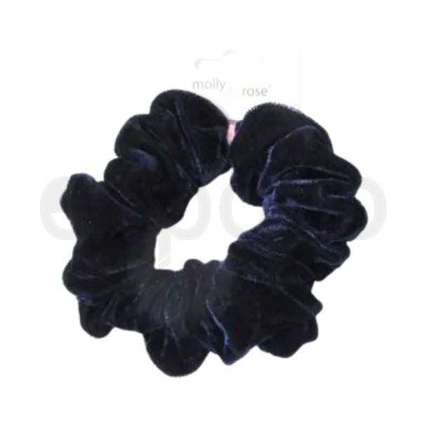Navy Blue Velvet Hair Scrunchie - 10cm