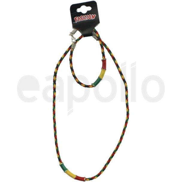 Necklace and Bracelet - Rasta Colour Design 