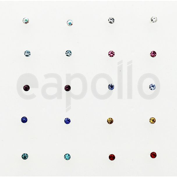 Sterling Silver Cup Nose Wires - Asst. Colours (1.5mm)