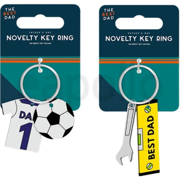 Novelty Father’s Day Key Ring with Bold Design - Assorted 