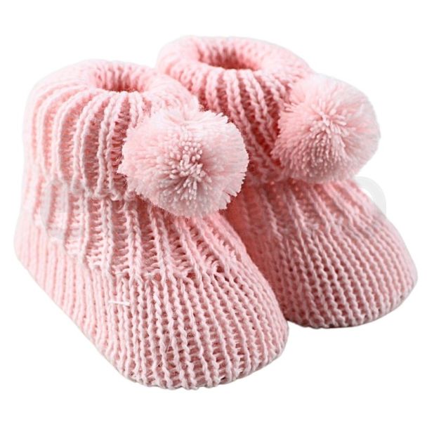 Nursery Time Knitted Baby Boots with Pompoms