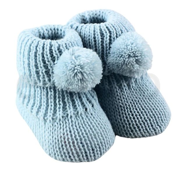 Nursery Time Knitted Baby Boots with Pompoms