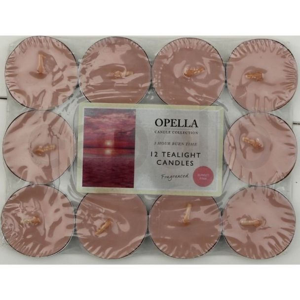 Wholesale Opella Tealight Candles-Sunset Pink (Pack of 15)