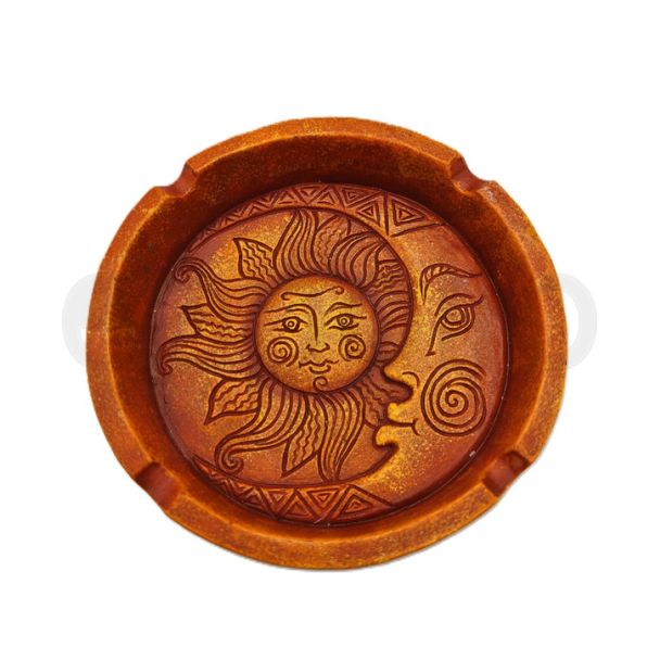 Wise Skies "Sun Moon" Ashtray - Orange