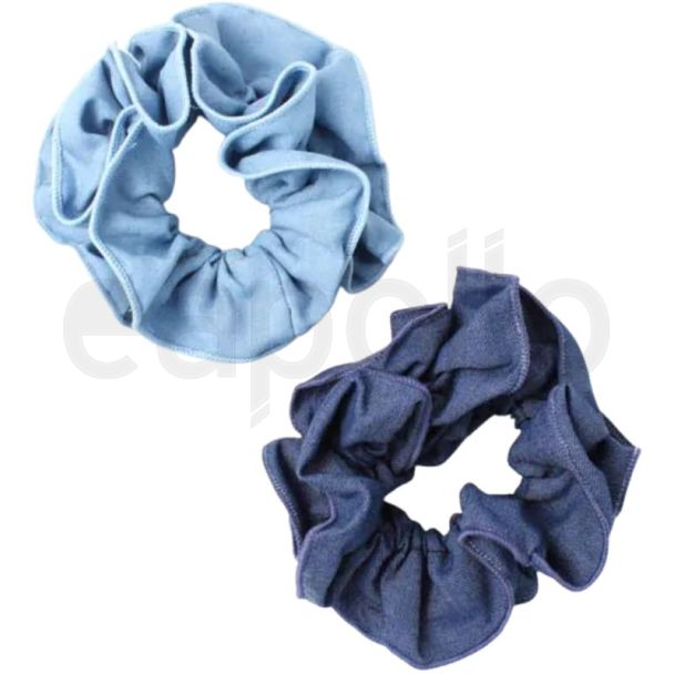 Double Layered Denim Style Hair Scrunchie – Extra Large 14cm