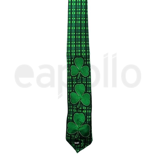 Paddy's Day Light Up Shamrock Tie