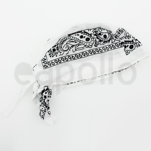 Paisley Print Zandana - White & Black