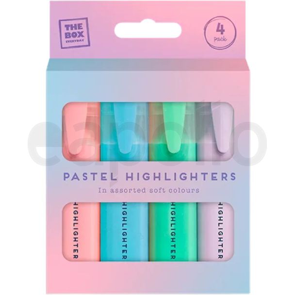 Pastel Colour Highlighter Pens – Pack of 4