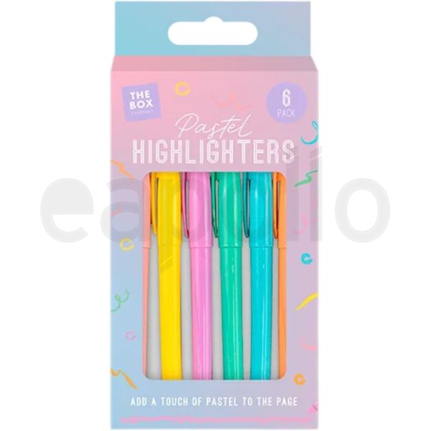 Pastel Highlighter Pens - Assorted (Pack of 6)