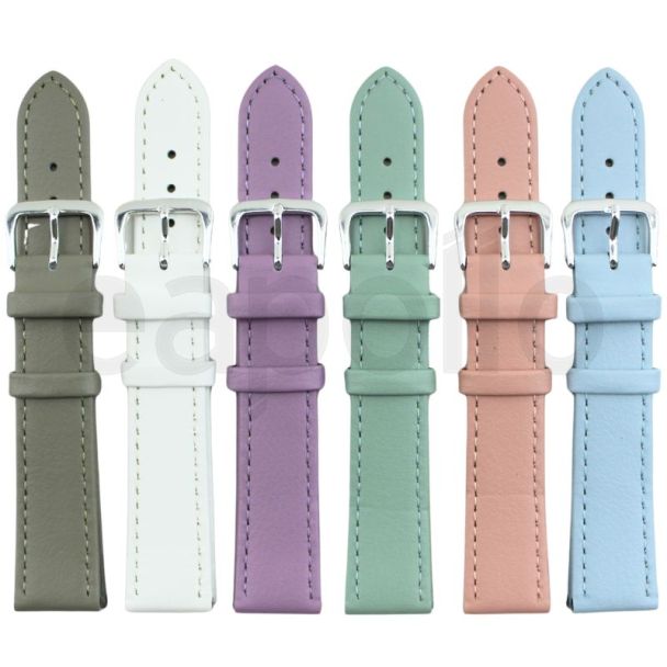 Pastel Leather Watch Straps - Assorted -  12mm