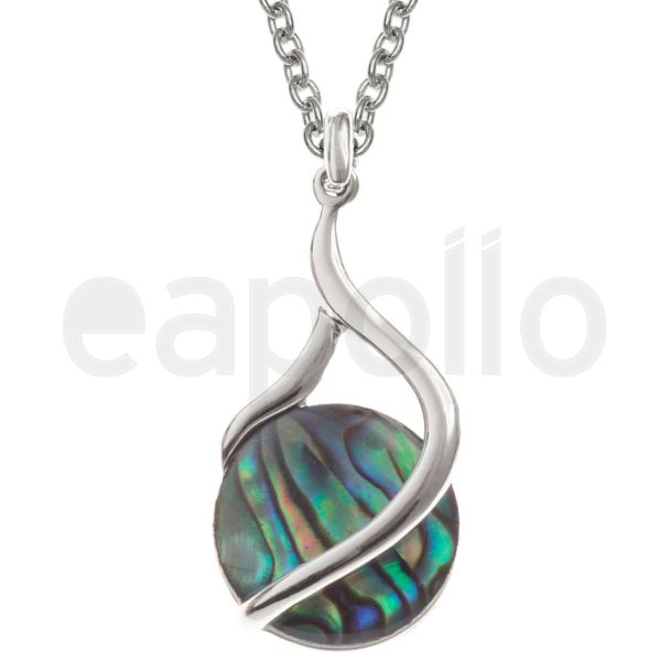 Paua Shell Twist Pendant Necklace