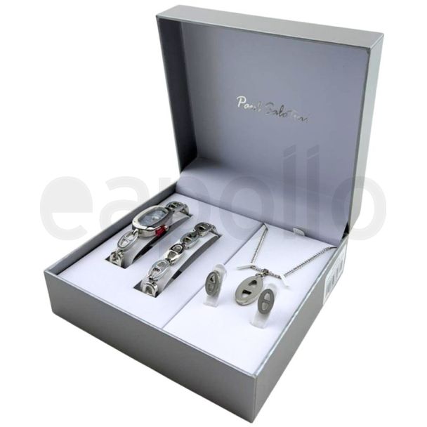 Paul Salatini Ladies Watch Gift Set - Grey/Silver (2541)