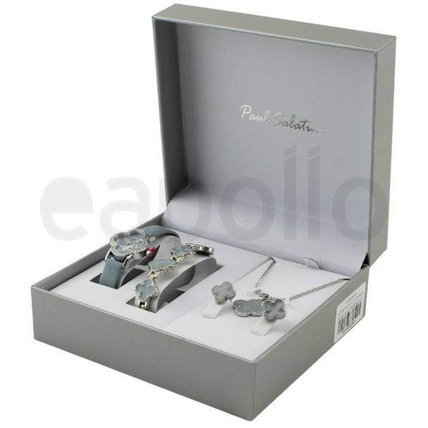 Paul Salatini Ladies Watch Gift Set - Silver/Grey(2530)