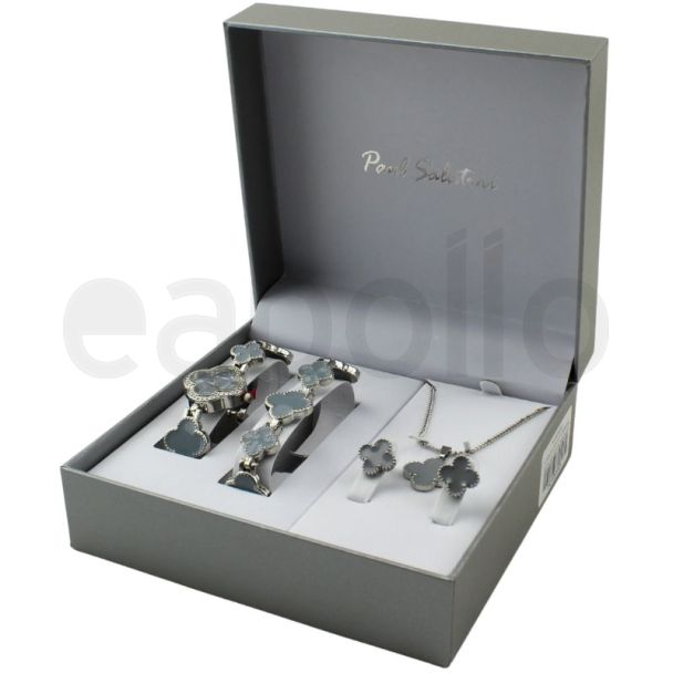 Paul Salatini Ladies Watch Gift Set - Silver/Grey(2531)