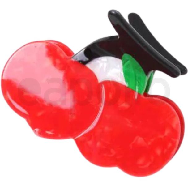 Red Pearlescent Cherry Shaped Hair Clamp - 6.5cm