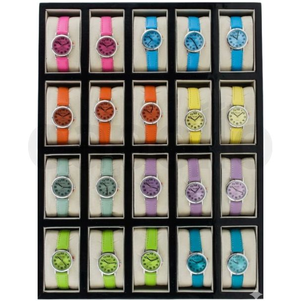 Pelex Ladies Leather Strap Display Box Watches - Assorted (1)
