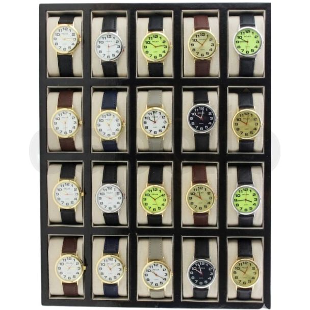 Pelex Men's Leather Strap Display Box Watches - Assorted (1)
