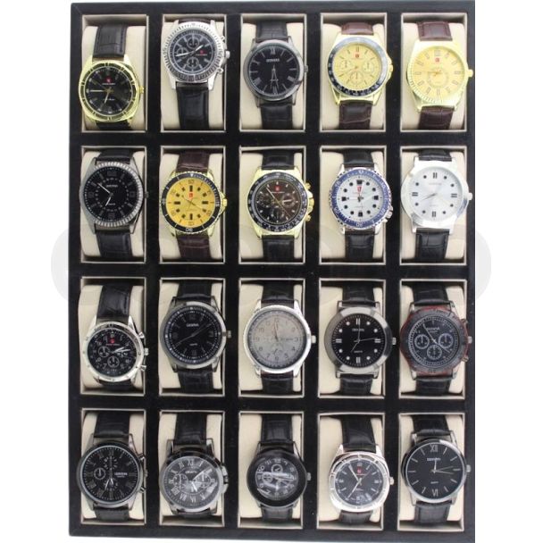 Men's Leather Strap Display Box Watches - Assorted (2)