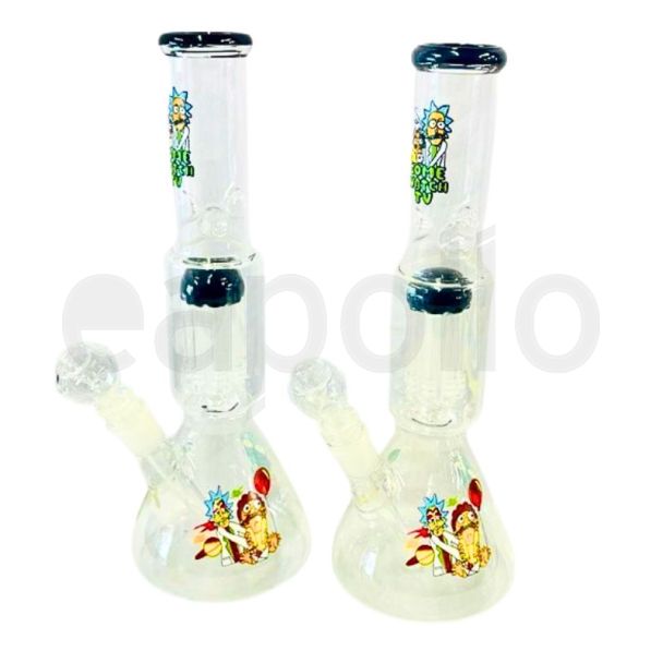 Percolator Glass Waterpipe (12inch) R&M Design - Assorted