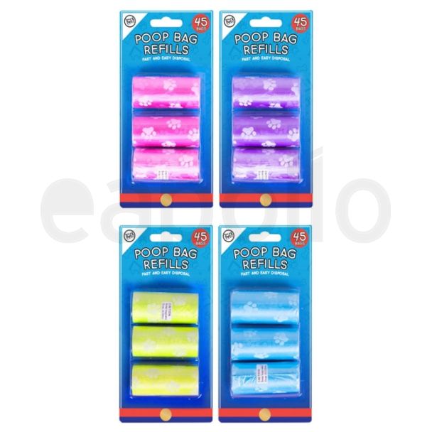 Pets Poop Bag Refiils - Assorted Colours 