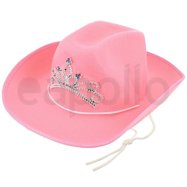 Pink Cowboy Hat with Tiara (Adult)