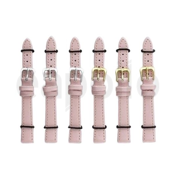 Pink Leather Watch Straps - 12mm