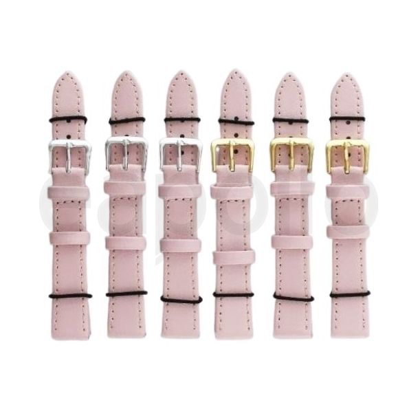 Pink Leather Watch Straps - 16mm
