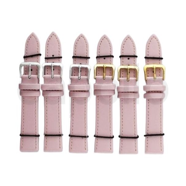 Pink Leather Watch Straps - 18mm