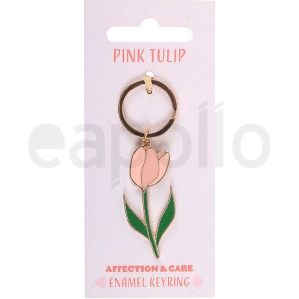 Pink Tulip Floral Keyring